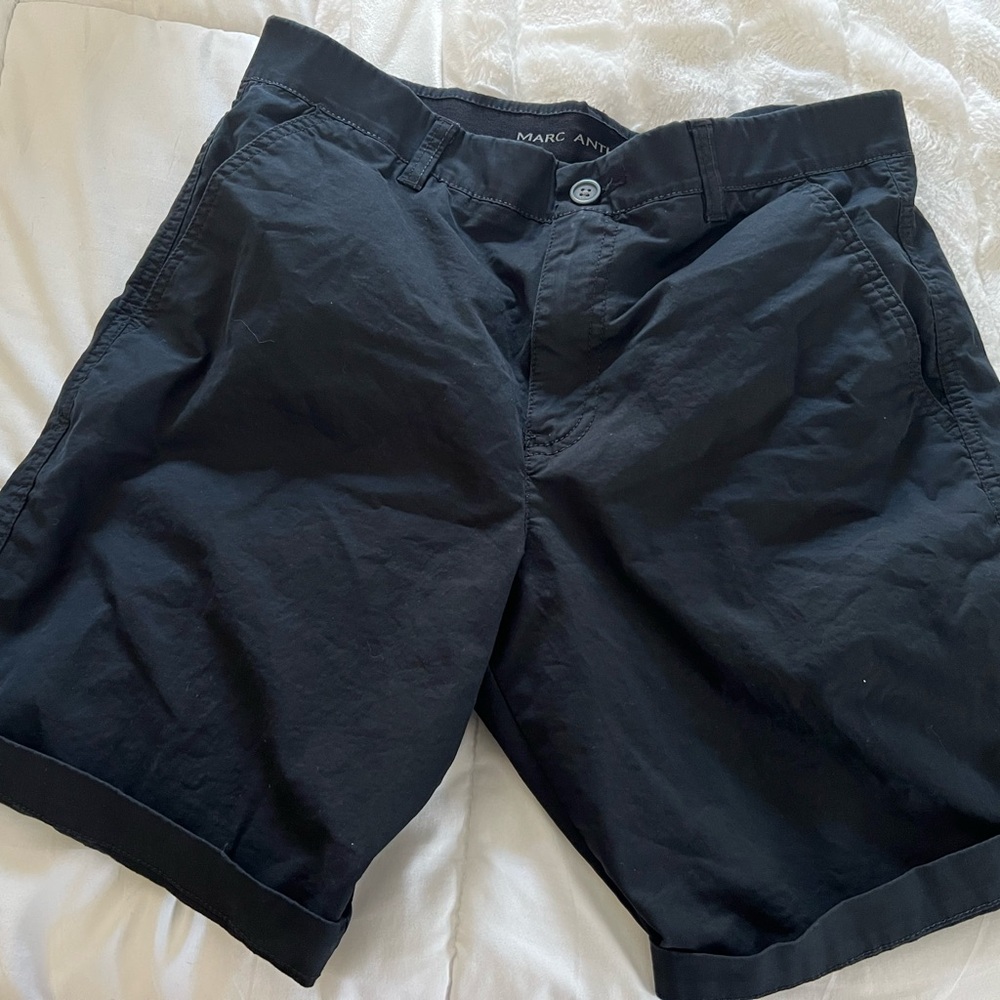 Marc Anthony black Men's 32 Flat Front classic Shorts